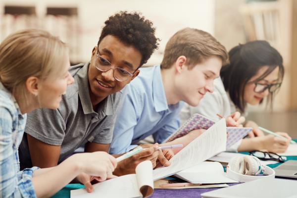 Picture of group of young people talking 