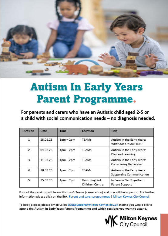 Early Years Autism Parent Programme Poster 